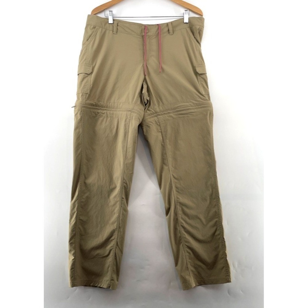 North Face Women's Convertible Pants Size 16 Beige Hiking Drawstring Nylon